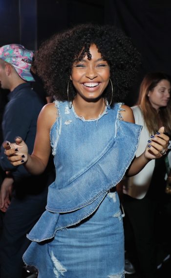 Yara Shahidi backstage at the 2017 BET Awards