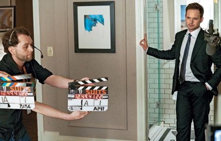 Patrick J. Adams behind the scenes of Suits