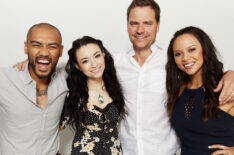 The cast of Dark Matter - Alex Mallari, Jodelle Ferland, Anthony Lemke, and Melissa O'Neil