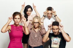 Tricia Helfer, Aimee Garcia, Rachael Harris, Kevin Alejandro, and Tom Ellis from Fox's 'Lucifer' pose for a portrait during Comic-Con 2017