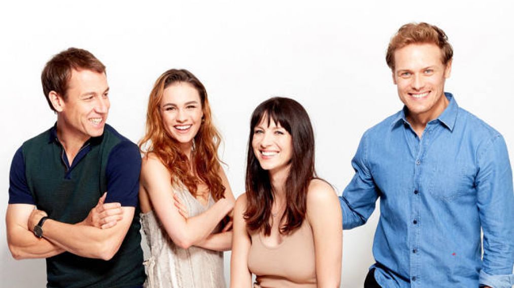 Outlander stars Tobias Menzies, Sophie Skelton, Caitriona Balfe and Sam Heughan at San Diego Comic-Con