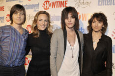 Daniela Sea, Marlee Matlin, Katherine Moennig, and writer/director Ilene Chaiken pose at Showtime's farewell party for 'The L Word'