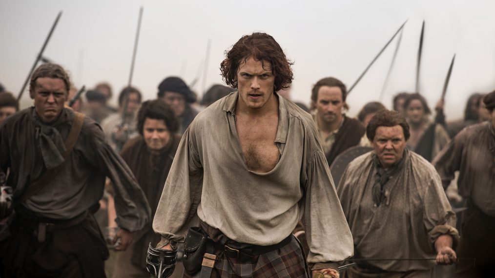 Sam Heughan as Jamie Fraser during the Battle of Culloden in Season 3 of Outlander