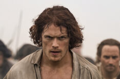 Sam Heughan as Jamie Fraser during the Battle of Culloden in Season 3 of Outlander