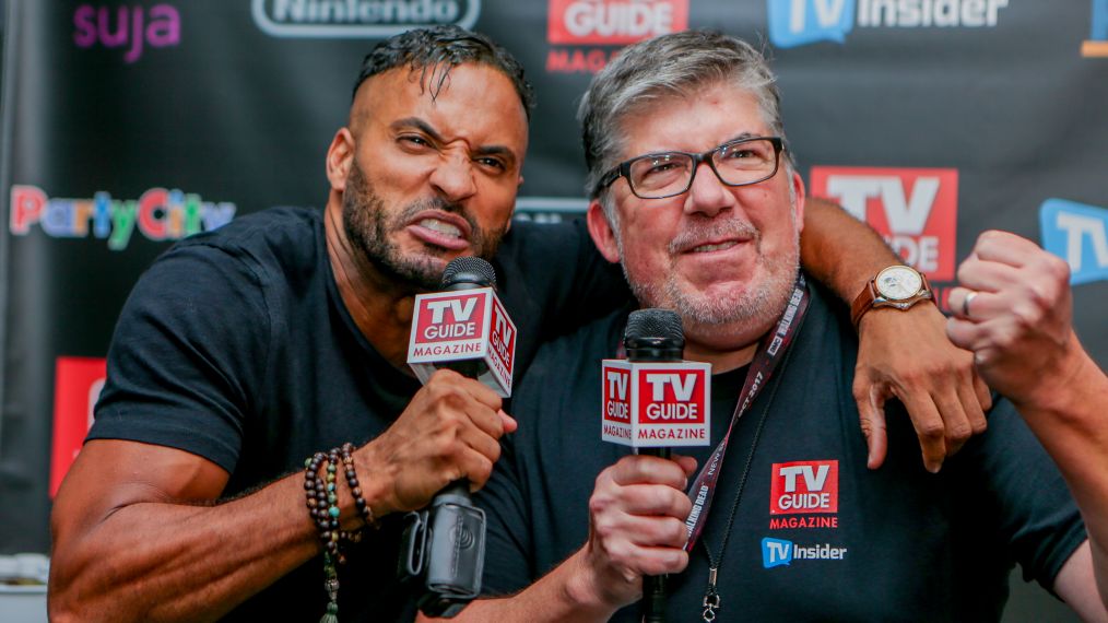 TV Guide Magazine at Comic-Con San Diego - Ricky Whittle with TV Guide Magazine's Jim Halterman