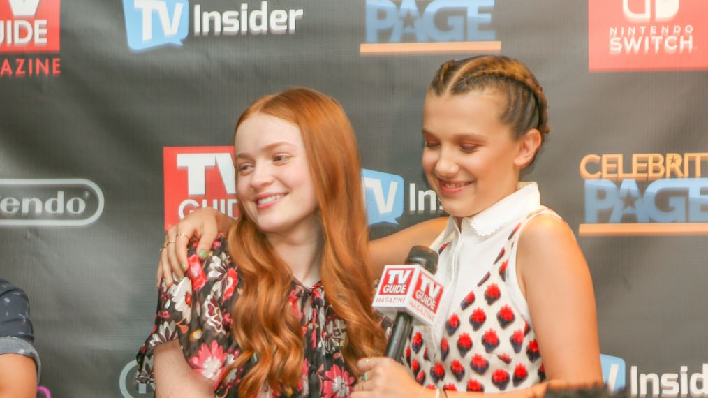 Sadie Sink and Millie Bobby Brown at Comic Con 2017