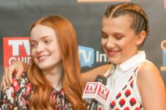 Sadie Sink and Millie Bobby Brown at Comic Con 2017