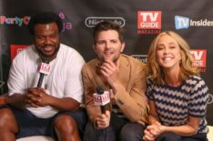 Craig Robinson, Adam Scott, and Ally Walker at the TV Insider Studios at Comic-Con 2017