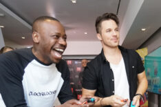 Malcolm Barrett and Matt Lanter of Timelines in TV Insider Studios at San Diego Comic-Con