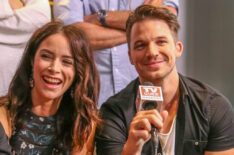 Abigail Spencer and Matt Lanter of Timeless during Comic-Con 2017