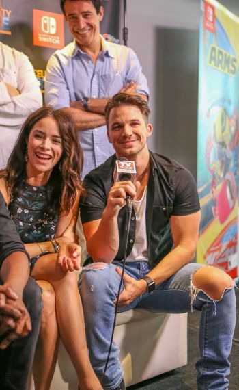 Abigail Spencer and Matt Lanter of Timeless during Comic-Con 2017