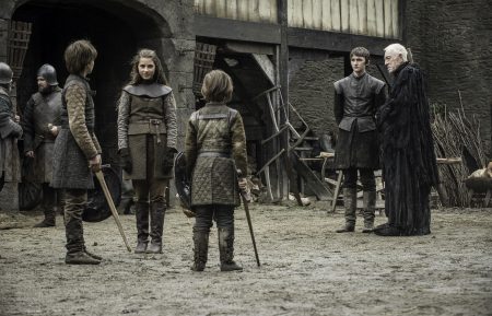 Sebastian Croft, Cordelia Hill, Matteo Elezi, Isaac Hempstead-Wright, and Max von Sydow in Game of Thrones - Season 7