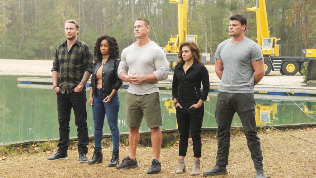 American Grit - Cadre members Grady Powell and Chloe Mondesir, host John Cena and Cadre members Rikki Long and John Burk