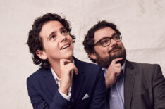 Bobby Moynihan and Jack Dylan Grazer photographed on polaroid film during the 2017 Summer Television Critics Association Press Tour