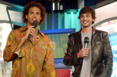 MTV VJ Quddus with Tom Welling of Smallville during TRL