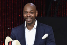 Dave Chappelle speaks on stage as RUSH Philanthropic Arts Foundation
