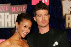 Paula Patton and Robin Thicke arrive at the 2007 MTV Video Music Awards