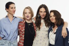 Elisa Lasowski, Jessica Clark, Anna Brewster, and Suzanne Clement of Ovation's 'Versailles' pose for a portrait during the 2017 Summer Television Critics Association Press Tour
