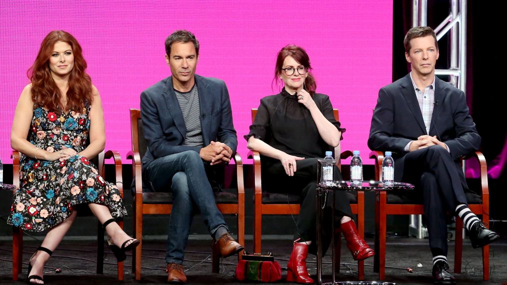 Debra Messing, Eric McCormack, Megan Mullally, and Sean Hayes of Will & Grace speak at 2017 Summer TCA Tour