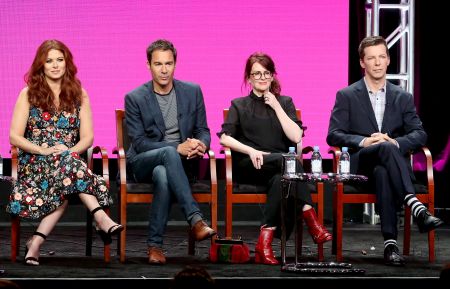 Debra Messing, Eric McCormack, Megan Mullally, and Sean Hayes of Will & Grace speak at 2017 Summer TCA Tour