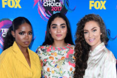 Ryan Destiny, Brittany O'Grady, and Jude Demorest attend the Teen Choice Awards 2017