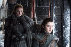 Game of Thrones - Sophie Turner as Sansa Stark and Maisie Williams as Arya Stark