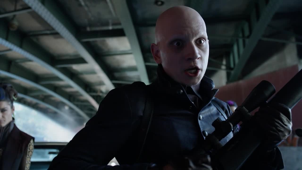 Anthony Carrigan as Victor Zsasz in Gotham. 