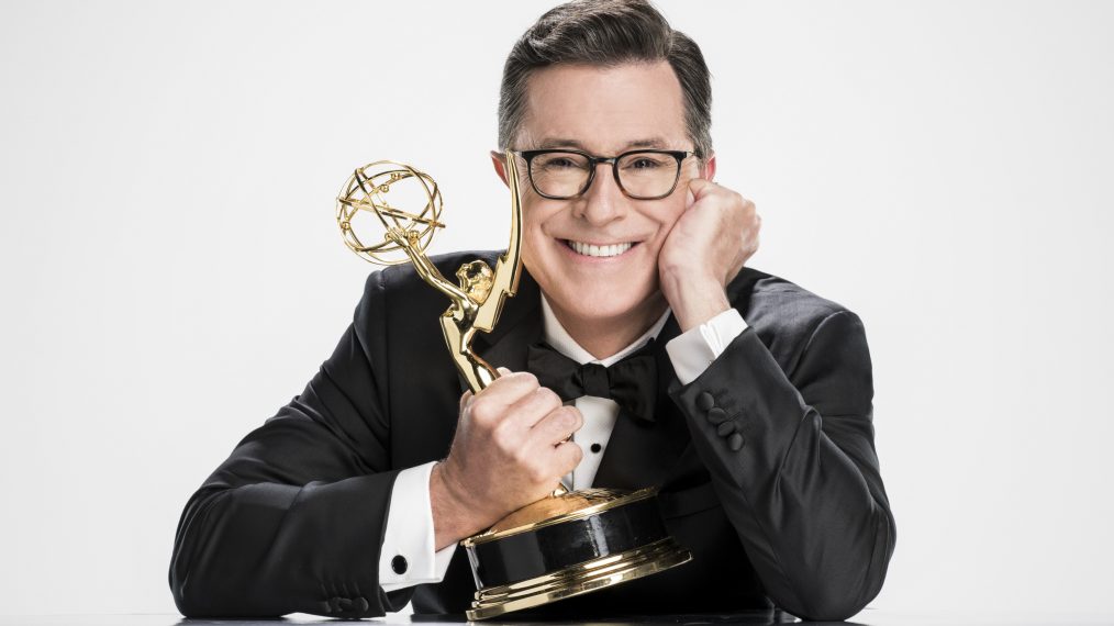 Stephen Colbert will host the 69TH PRIMETIME EMMYÃÂ® AWARDS, broadcasting LIVE from the Microsoft Theater in Los Angeles Sunday, Sept. 17 (8:00-11:00 PM, live ET/5:00-8:00 PM live PT) on the CBS Television Network. Photo: John Filo/CBS ÃÂ©2017 CBS Broadcasting, Inc. All Rights Reserved.