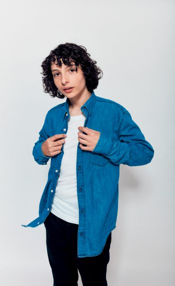 Finn Wolfhard posses in the TV Insider Studios at San Diego Comic-Con 2017.