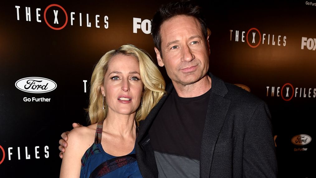 Gillian Anderson and David Duchovny arrive at the premiere of Fox's The X-Files