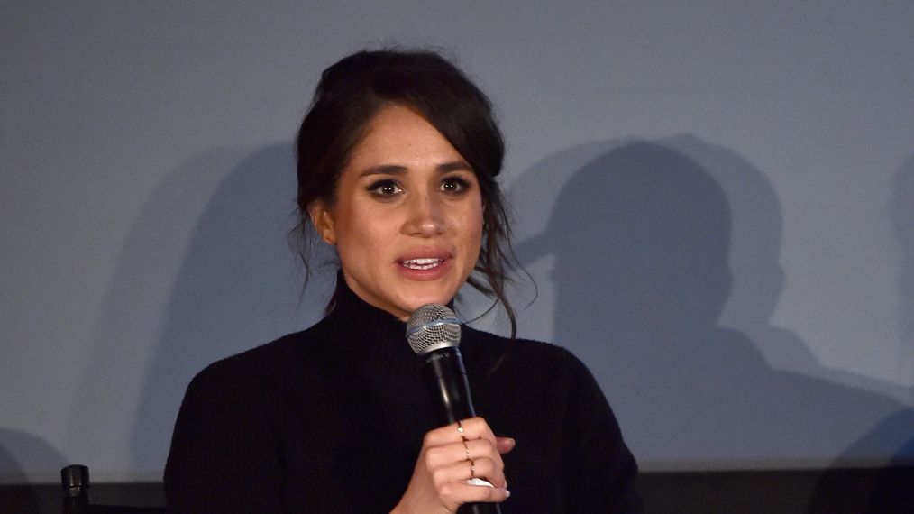 Meghan Markle attends a Q&A following the premiere of 'Suits' Season 5