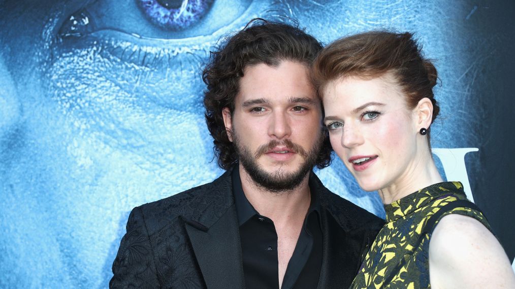 Kit Harington and Rose Leslie attend the premiere of HBO's 'Game Of Thrones'