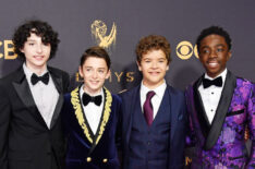 Finn Wolfhard, Noah Schnapp, Gaten Matarazzo and Caleb McLaughlin attend the 69th Annual Primetime Emmy Awards