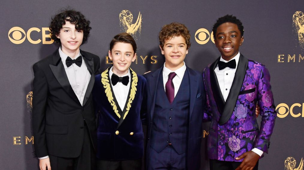Finn Wolfhard, Noah Schnapp, Gaten Matarazzo and Caleb McLaughlin attend the 69th Annual Primetime Emmy Awards
