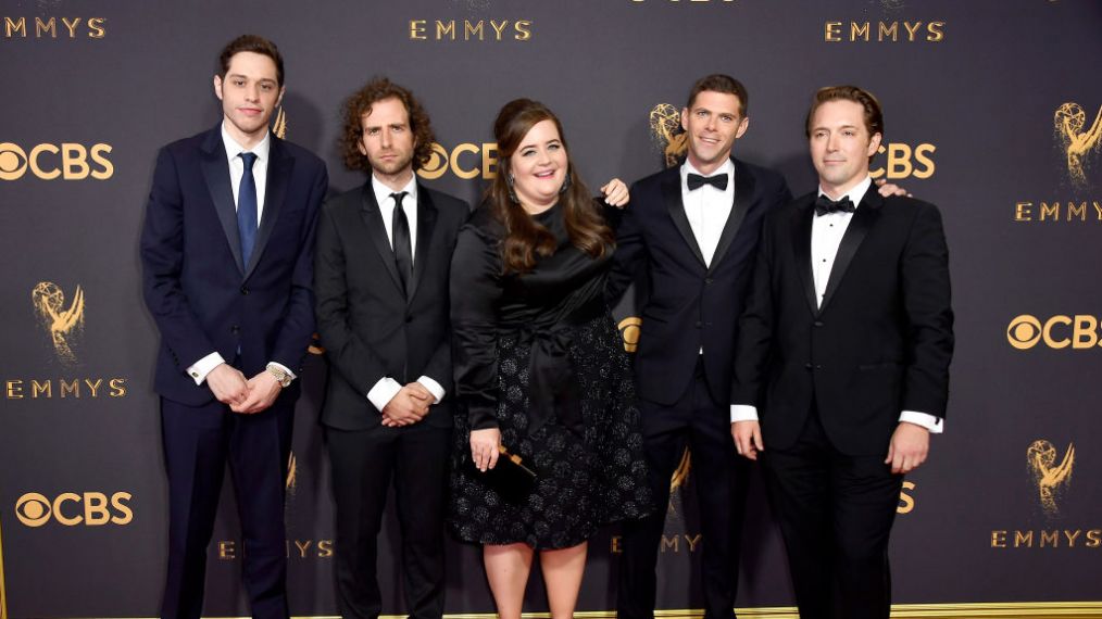 Pete Davidson, Kyle Mooney, Aidy Bryant, Mikey Day, and Beck Bennett attend the 69th Annual Primetime Emmy Awards