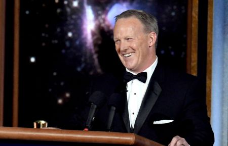 Former White House Press Secretary Sean Spicer speaks onstage during the 69th Annual Primetime Emmy Awards