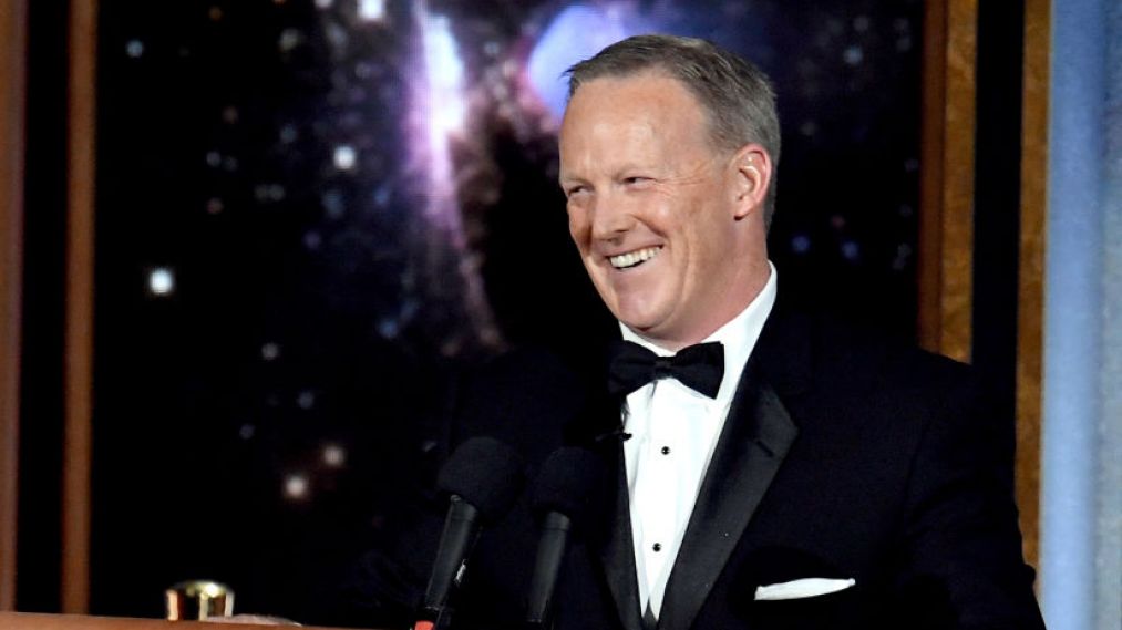 Former White House Press Secretary Sean Spicer speaks onstage during the 69th Annual Primetime Emmy Awards