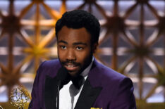 Donald Glover accepts Outstanding Directing for a Comedy Series for 'Atlanta' (episode 'B.A.N.') onstage during the 69th Annual Primetime Emmy Awards