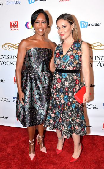 Alyssa Milano and Regina King attend the Television Industry Advocacy Awards