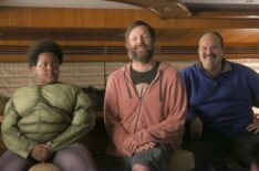 Keith Williams, Will Forte, and Mel Rodriguez in the 'M.U.B.A.R.' Season 4 premiere episode of The Last Man on Earth