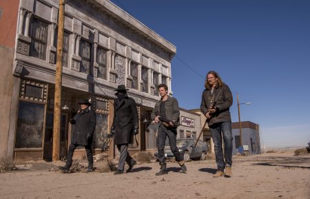 Yul Vázquez as Rev. Sheehan, Peter Mensah as Lemuel, Francois Arnaud as Manfred, Jason Lewis as Joe in Midnight, Texas - Season 1