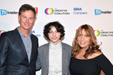 Paul Turcotte, President TV Guide Magazine and honoree Finn Wolfhard, and Robin Bronk, CEO of The Creative Coalition attend the Television Industry Advocacy Awards benefiting The Creative Coalition