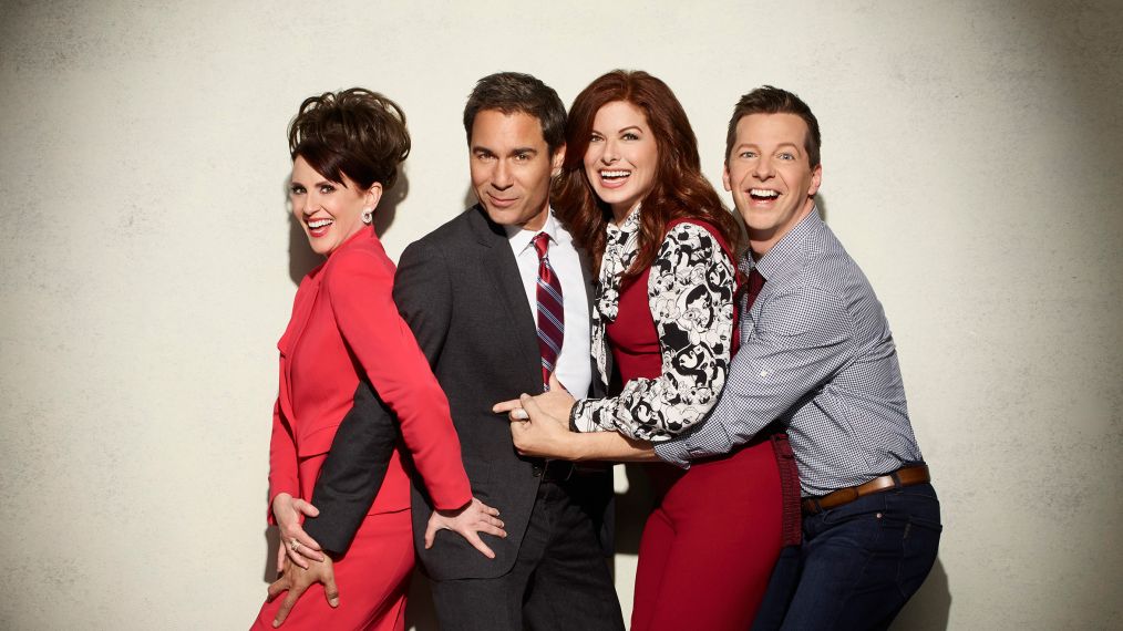 Will & Grace - Megan Mullally as Karen Walker, Eric McCormack as Will Truman, Debra Messing as Grace Adler, Sean Hayes as Jack McFarland.