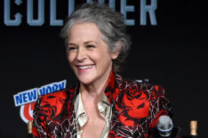 Melissa McBride speaks onstage during the Comic Con The Walking Dead panel at The Theater at Madison Square Garden