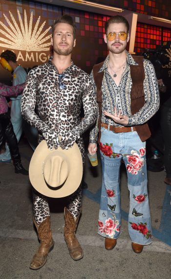 Glen Powell and Chord Overstreet attends Casamigos Halloween Party in October 2017