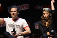 Jason Ralph and Stella Maeve speak at The Magicians Panel during 2017 New York Comic Con