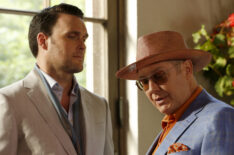 Owain Yeoman as Greyson Blaise, James Spader as Raymond 'Red' Reddington n The Blacklist - Season 5