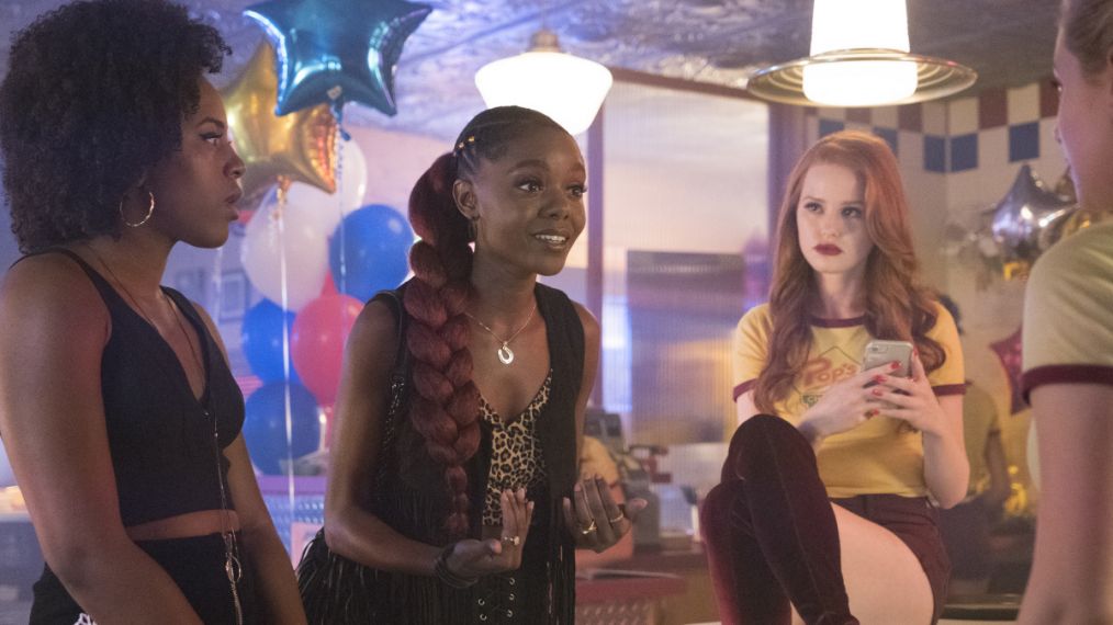 Riverdale - Asha Bromfield as Melody, Ashleigh Murray as Josie McCoy, and Madelaine Petsch as Cheryl Blossom