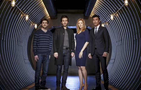 The cast of Salvation - Charlie Rowe, Santiago Cabrera, Jennifer Finnigan, Ian Anthony Dale