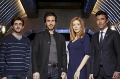 The cast of Salvation - Charlie Rowe, Santiago Cabrera, Jennifer Finnigan, Ian Anthony Dale